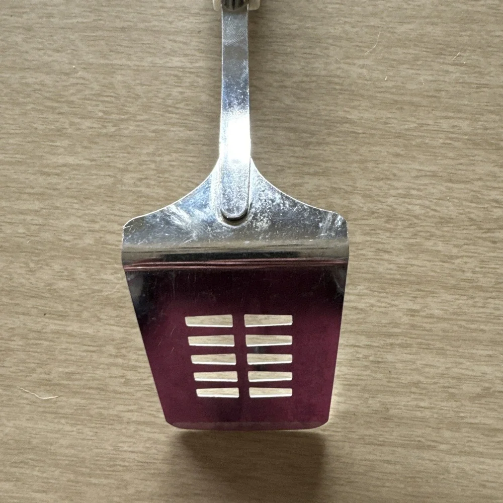 EKCO Orange Slotted Spatula Flipper Turner Chromium Plated Vtg USA 1970's MCM